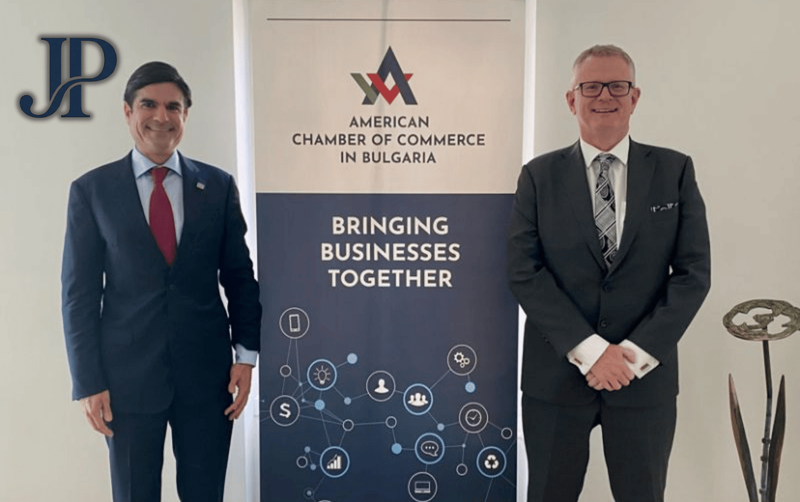 JP representatives attending an American Chamber of Commerce in Bulgaria networking event focused on bringing businesses together.